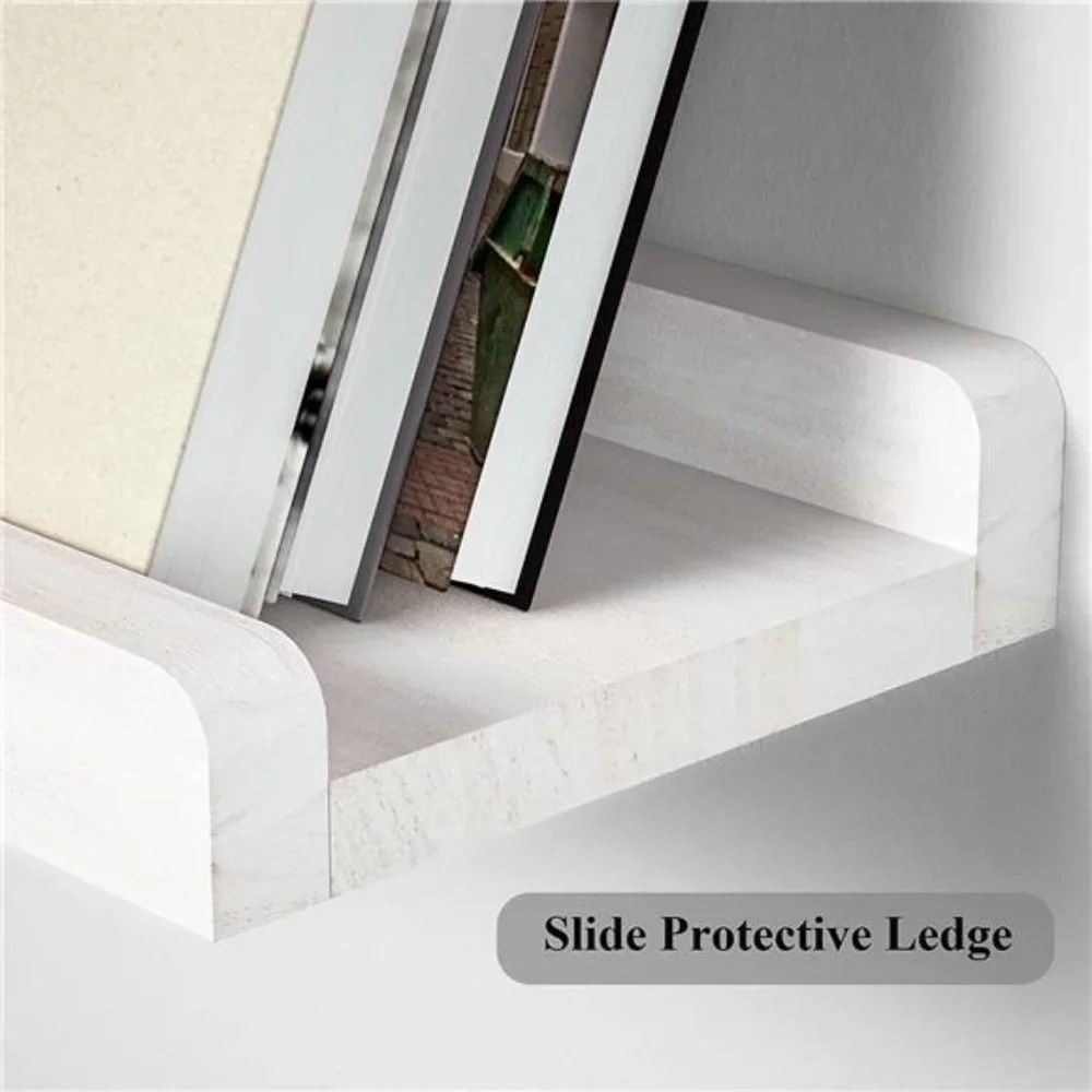 Floating Shelves Wall Mounted Set of 2, 17 Inch Rustic Wood Wall Shelves Storage